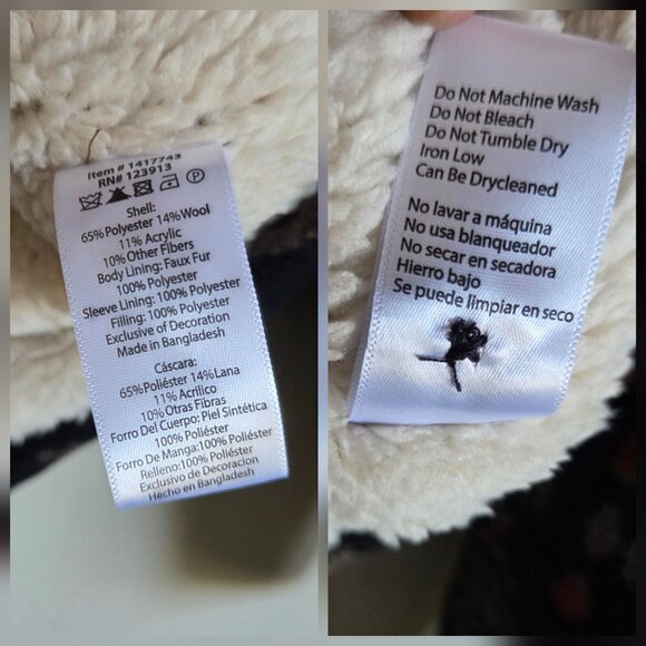 Jachs New York Jacket Aztec Wool Blend Sherpa Lined Shacket Grey Mens Medium NEW - Picture 12 of 12